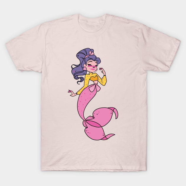 Purple Hair Mermaid T-Shirt by Maxineart